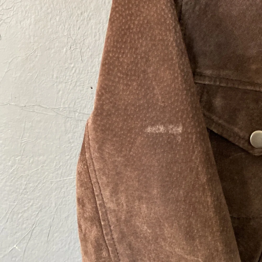 Coldwater Creek Brown Leather Zip Front Jacket Faux Fur Collar and Cuffs - Picture 9 of 12